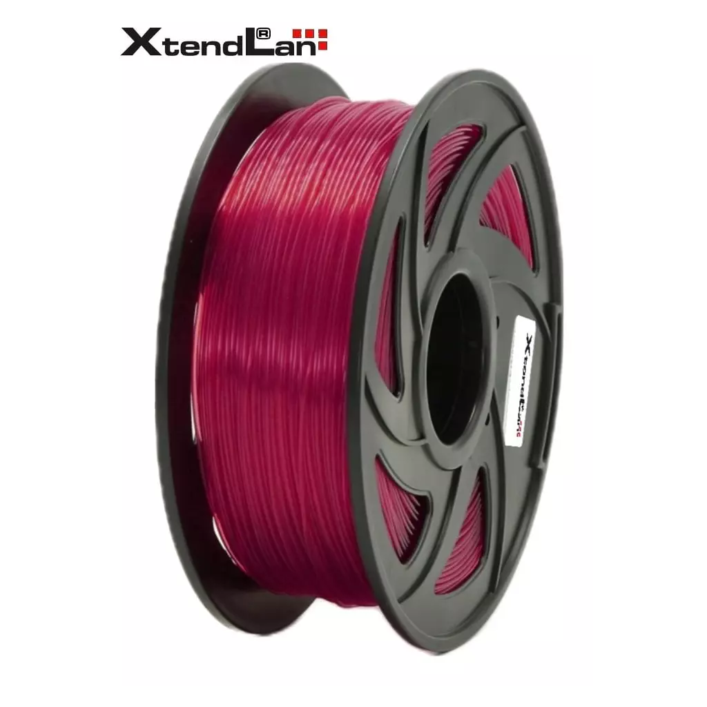 Obrázek produktu XtendLAN PLA filament 1,75mm průhledný červený 1kg