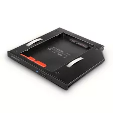 obrázek produktu AXAGON RSS-CD09 rámeček pro 2.5" SSD/HDD do DVD slotu, 9.5 mm, LED, hliník