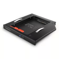 obrázek produktu AXAGON RSS-CD12 rámeček pro 2.5" SSD/HDD do DVD slotu, 12.7 mm, LED, hliník