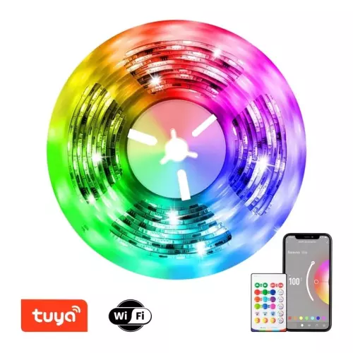 obrázek produktu IMMAX NEO LITE SMART LED pásek/ 24W/ Wi-Fi/ RGB/ CCT barevný/ 406lm/m/ 2700 - 6500 K/ stmívatelný/ DO + Music/ 5m/ TUYA