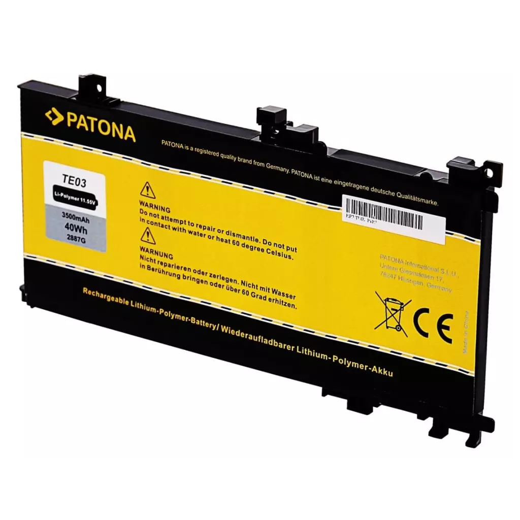 Obrázek produktu PATONA baterie pro ntb HP Omen 15 3500mAh Li-Pol 11,55V TE03XL - černá