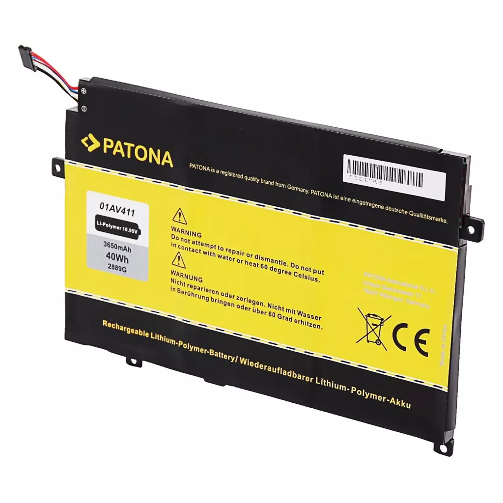 Obrázek produktu PATONA baterie pro ntb LENOVO Thinkpad E470/E475 3650mAh Li-Pol 10,95V 01AV411 - černá