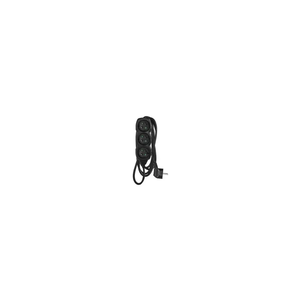 Obrázek produktu Prodlužovací kabel 3m / 3 zásuvky / černý / PVC / 1 mm2