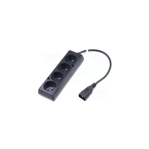 obrázek produktu OEM Napájecí redukce 230V k UPS - 1x IEC C14 na 4x CEE 7/5 (FR / CZ), max.10A, délka 30 cm