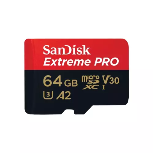 obrázek produktu SanDisk Extreme PRO microSDXC 64GB 200MB/s UHS-I U3 Class 10 + Adaptér 