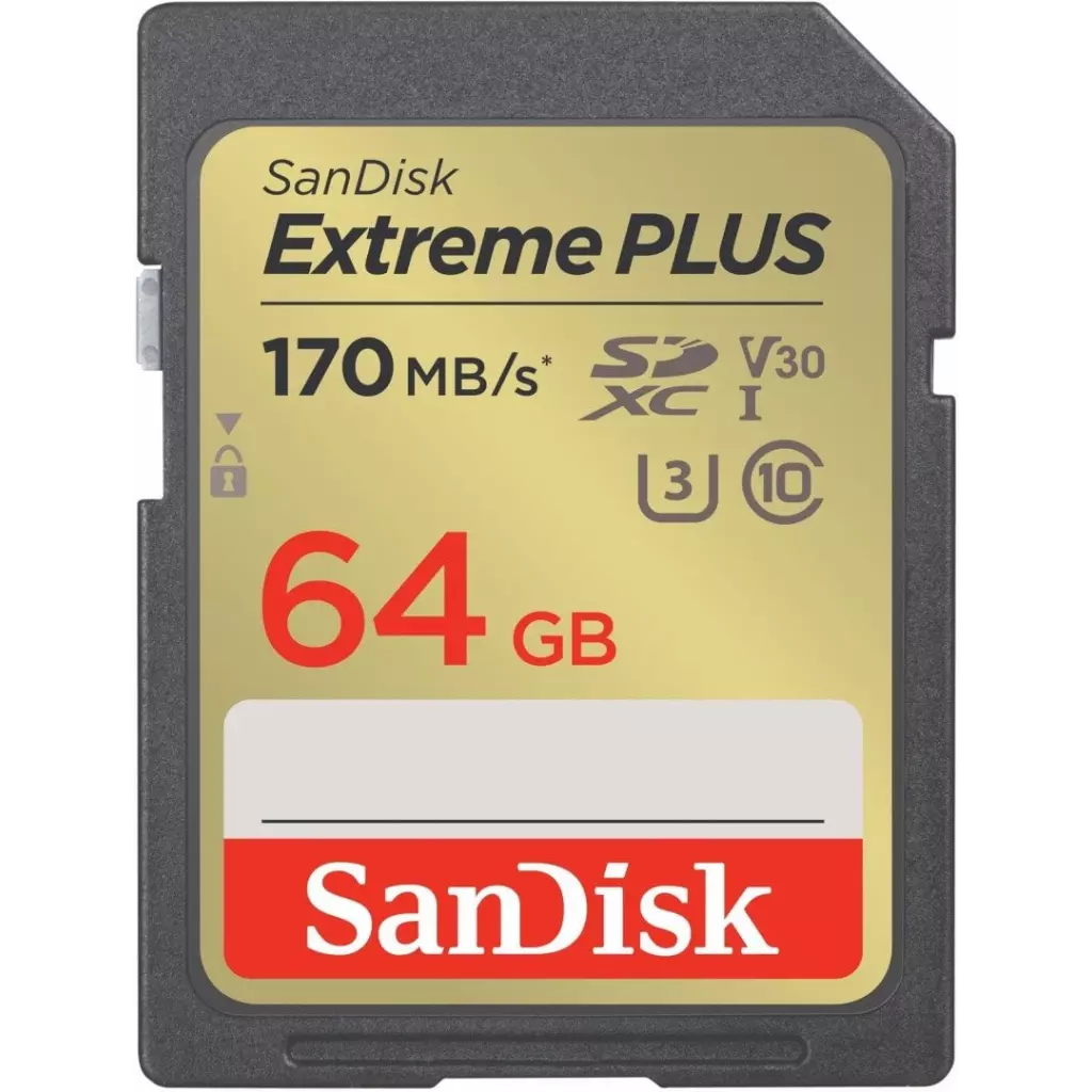 Obrázek produktu SanDisk Extreme PLUS SDXC 64GB 170MB/s UHS-I U3 Class 10