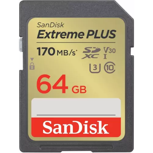 obrázek produktu SanDisk Extreme PLUS SDXC 64GB 170MB/s UHS-I U3 Class 10