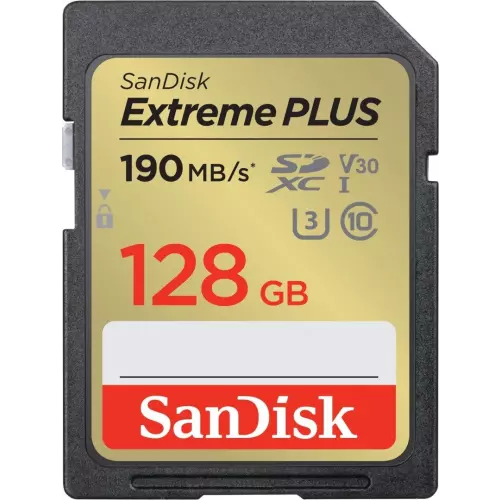 obrázek produktu SanDisk Extreme PLUS SDXC 128GB 190MB/s UHS-I U3 Class 10