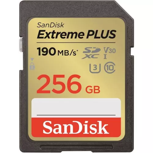obrázek produktu SanDisk Extreme PLUS SDXC 256GB 190MB/s UHS-I U3 Class 10