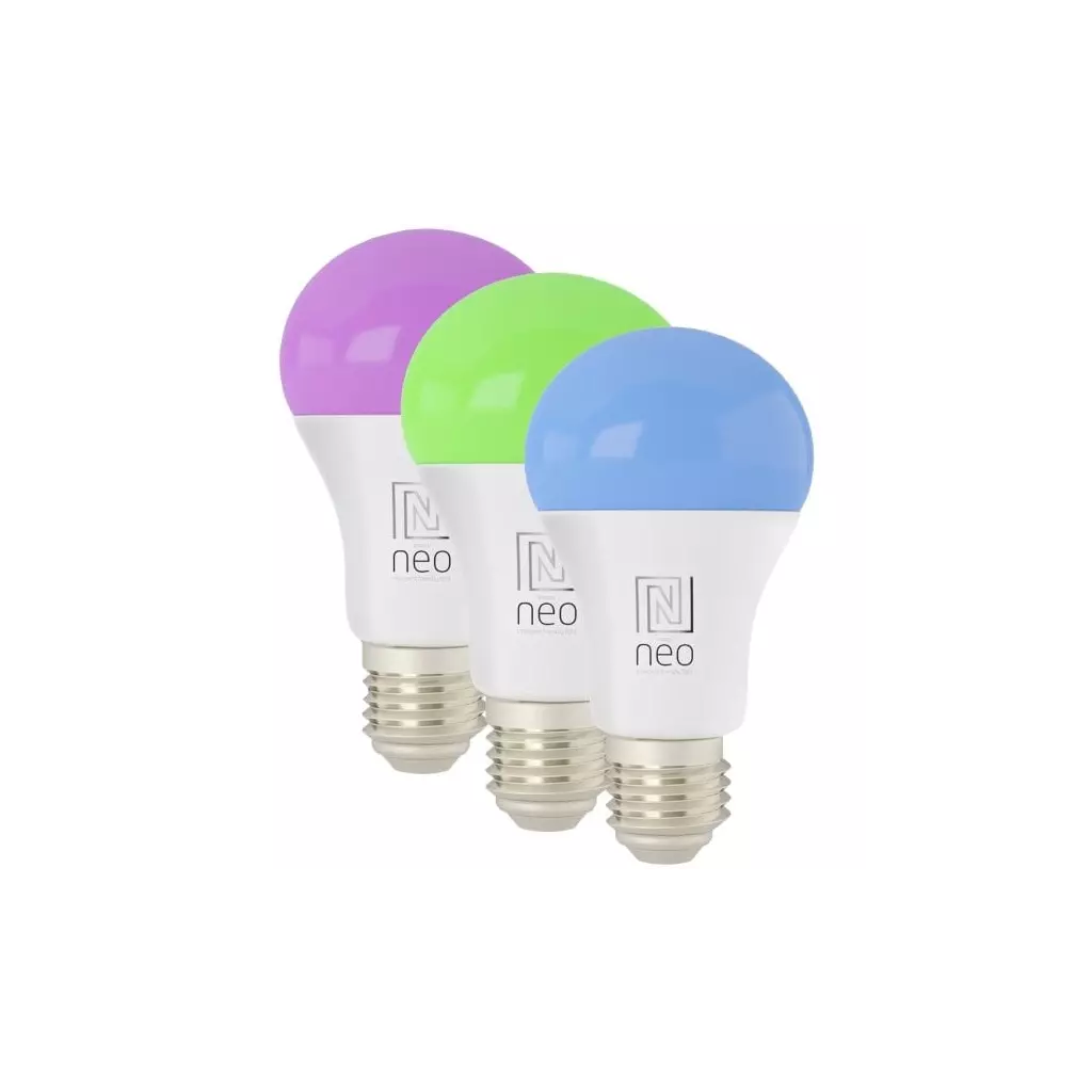 Obrázek produktu IMMAX NEO LITE SMART sada 3x žárovka LED E27 9W RGB+CCT barevná a bílá, stmívatelná, Wi-Fi, TUYA