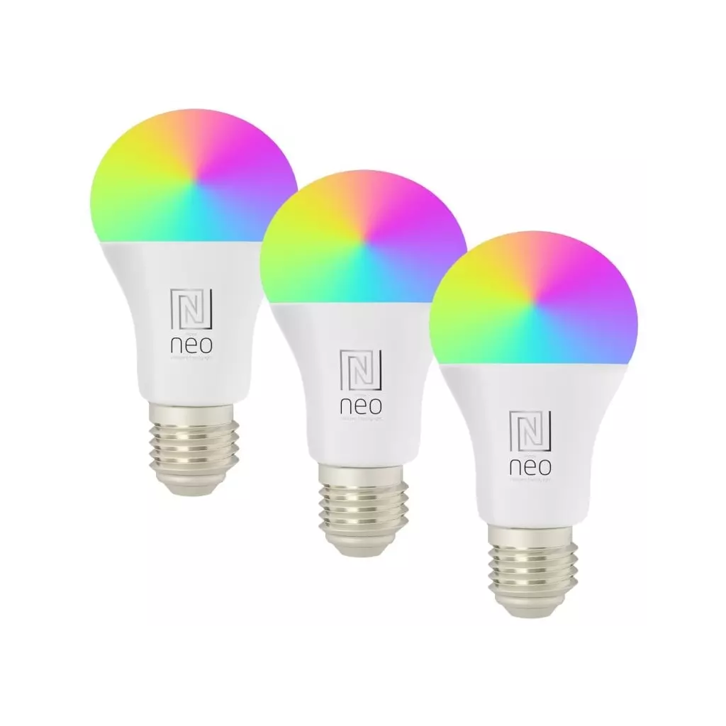 Obrázek produktu IMMAX NEO LITE SMART sada 3x žárovka LED E27 11W RGB+CCT barevná a bílá, stmívatelná, Wi-Fi, TUYA