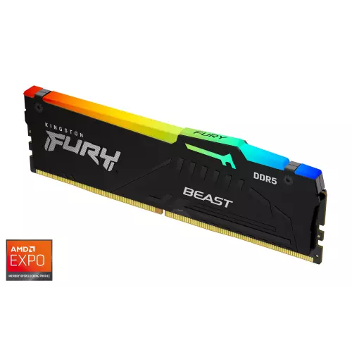 obrázek produktu Kingston Fury Beast DIMM DDR5 16GB 5600MHz RGB, AMD EXPO - černá