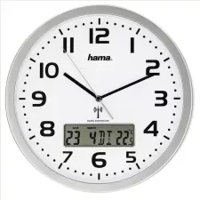 obrázek produktu Hama Extra, nástěnné hodiny řízené rádiovým signálem, s datem a teplotou