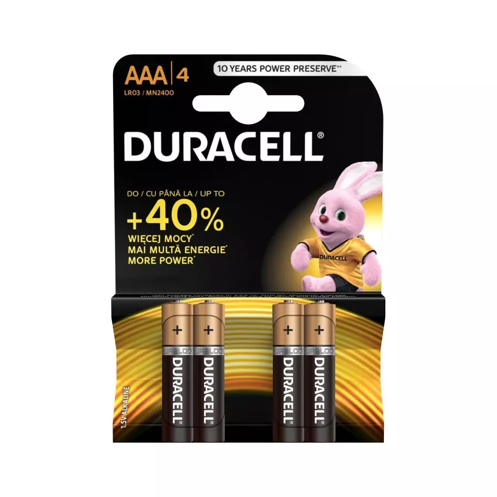 Obrázek produktu Duracell Basic alkalická baterie, 4 ks (AAA)