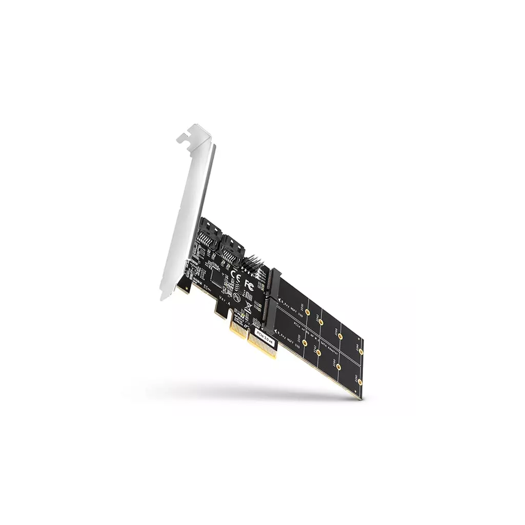 Obrázek produktu AXAGON PCES-SA4M2, PCIe řadič - 2x interní SATA 6G port + 2x SATA M.2 slot, ASM1164, SP & LP