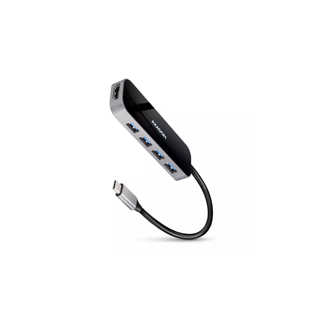 Obrázek produktu AXAGON HMC-6H4A, USB 3.2 Gen 1 hub, porty 4x USB-A, HDMI 4k/30Hz, PD 100W, kabel USB-C 20cm