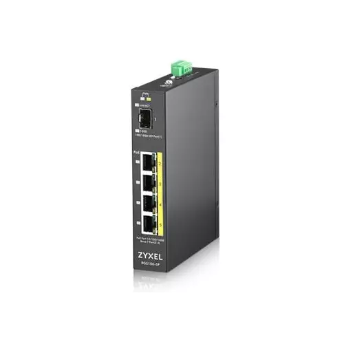 obrázek produktu Zyxel 4xGb+1xSFP POE IP30 DIN 120W RGS100-5P
