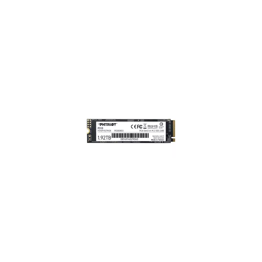 Obrázek produktu PATRIOT P310 1,92TB SSD / Interní / M.2 PCIe Gen3 x4 NVMe 1.3 / 2280