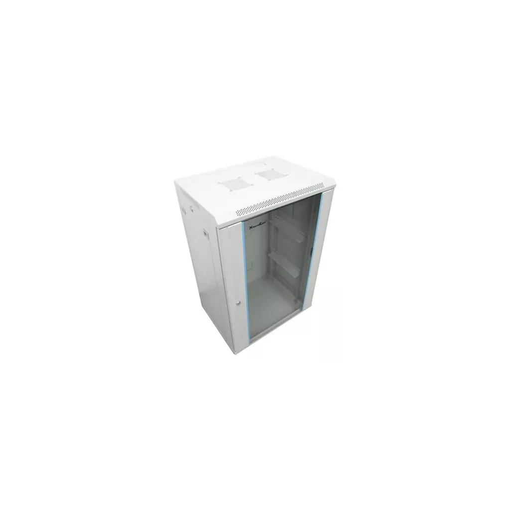 Obrázek produktu XtendLan 15U/600x450, na zeď, jednodílný, skleněné dveře, šedý