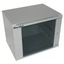 obrázek produktu XtendLan 9U/600x450, na zeď, jednodílný, skleněné dveře, šedý