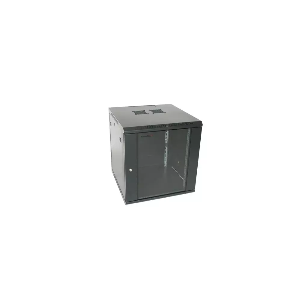 Obrázek produktu XtendLan 15U/600x600, na zeď, jednodílný, rozložený, skleněné dveře, černý