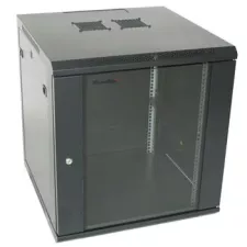 obrázek produktu XtendLan 15U/600x600, na zeď, jednodílný, rozložený, skleněné dveře, černý
