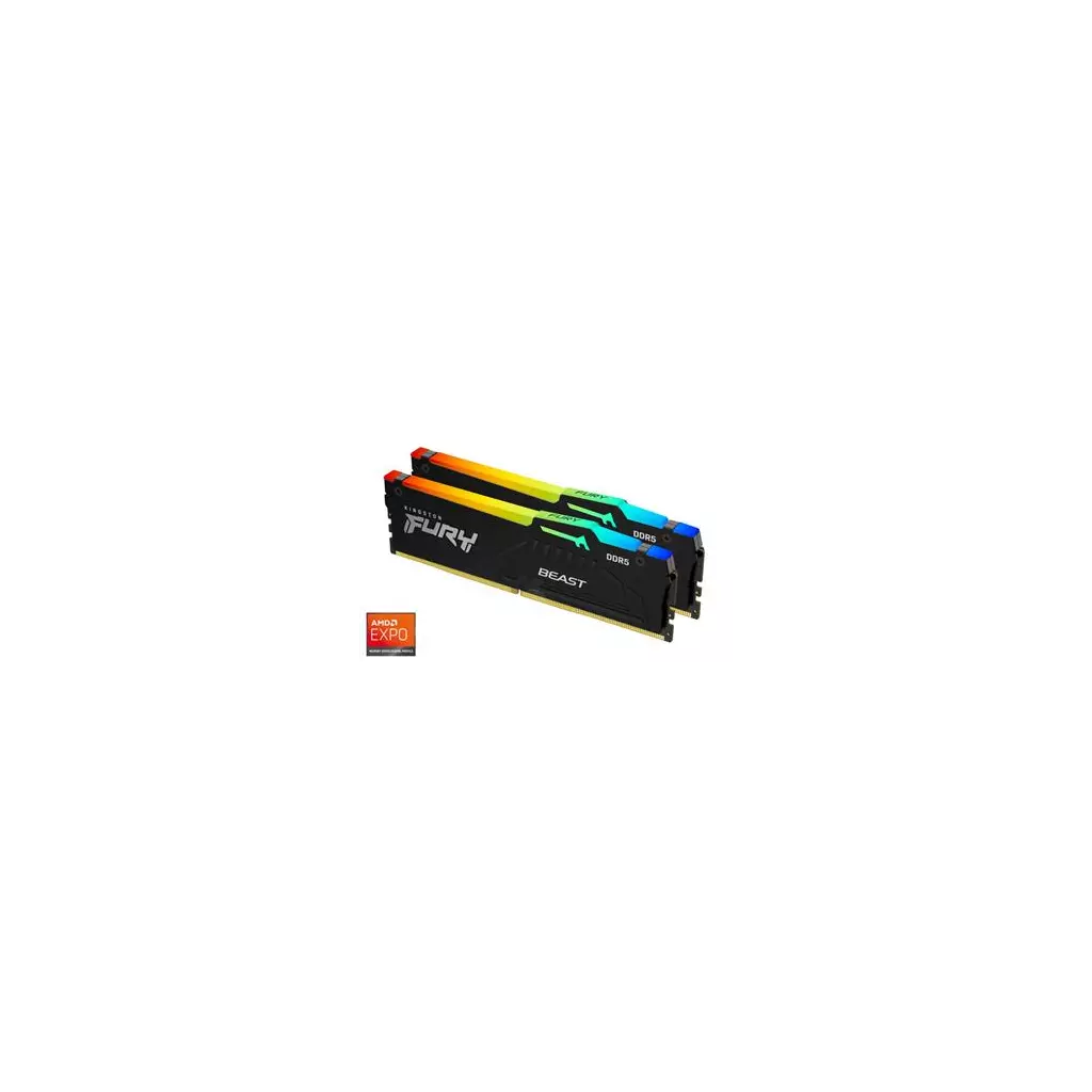 Obrázek produktu KINGSTON 32GB 5200MT/s DDR5 CL36 DIMM (Kit of 2) FURY Beast RGB EXPO