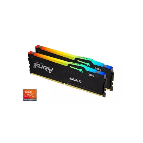 obrázek produktu KINGSTON 32GB 5200MT/s DDR5 CL36 DIMM (Kit of 2) FURY Beast RGB EXPO