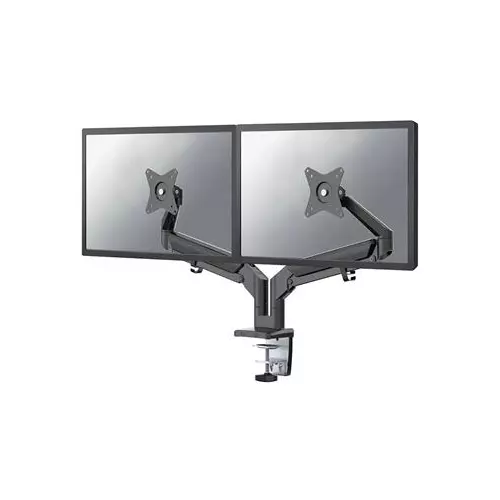 obrázek produktu Neomounts DS70-810BL2/Držák displeje/na stůl/17-32"/svorka/VESA 100X100/nosn. 2x9kg/plyn. píst/ultra tenký/2 disp./čern