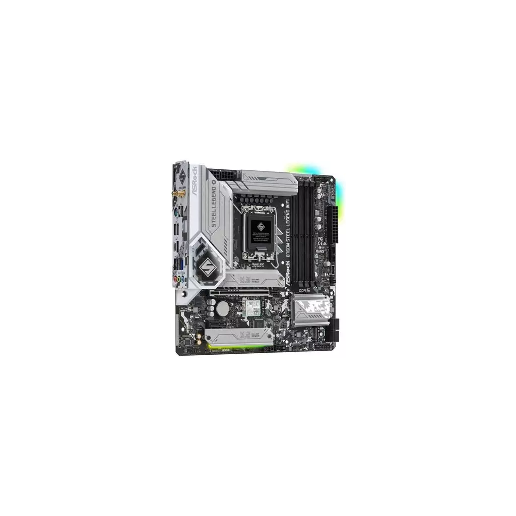 Obrázek produktu ASRock B760M STEEL LEGEND WIFI / Intel B760 / LGA1700 / 4x DDR5 / 3x M.2 / HDMI / DP / USB-C / WiFi / mATX