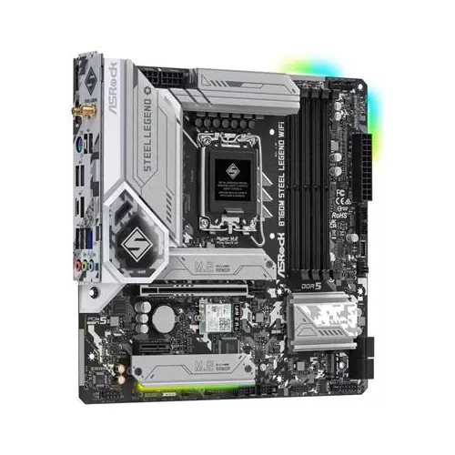 obrázek produktu ASRock B760M STEEL LEGEND WIFI / Intel B760 / LGA1700 / 4x DDR5 / 3x M.2 / HDMI / DP / USB-C / WiFi / mATX