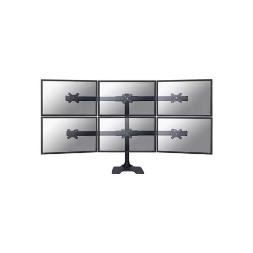 obrázek produktu Neomounts FPMA-D700DD6/Držák displeje/na stůl/10-27"/stojan+průchodka/VESA 100X100/nosn. 6x8kg/6 displejů/černý