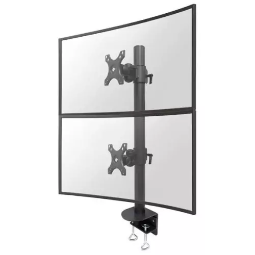 obrázek produktu Neomounts FPMA-D960DVBLACKPLUS/Držák zakřiv. displeje/na stůl/17-49"/svorka/VESA 100X100/nosn. 2x15kg/2 displeje vert./