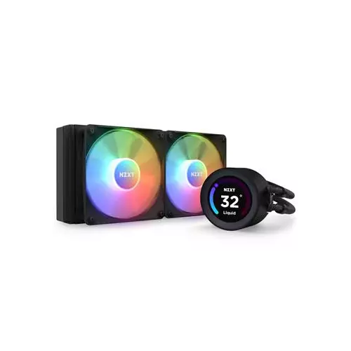 obrázek produktu NZXT vodní chladič Kraken 240 ELITE RGB / 2x120mm RGB fan / 4-pin PWM / LCD disp. / 6 let
