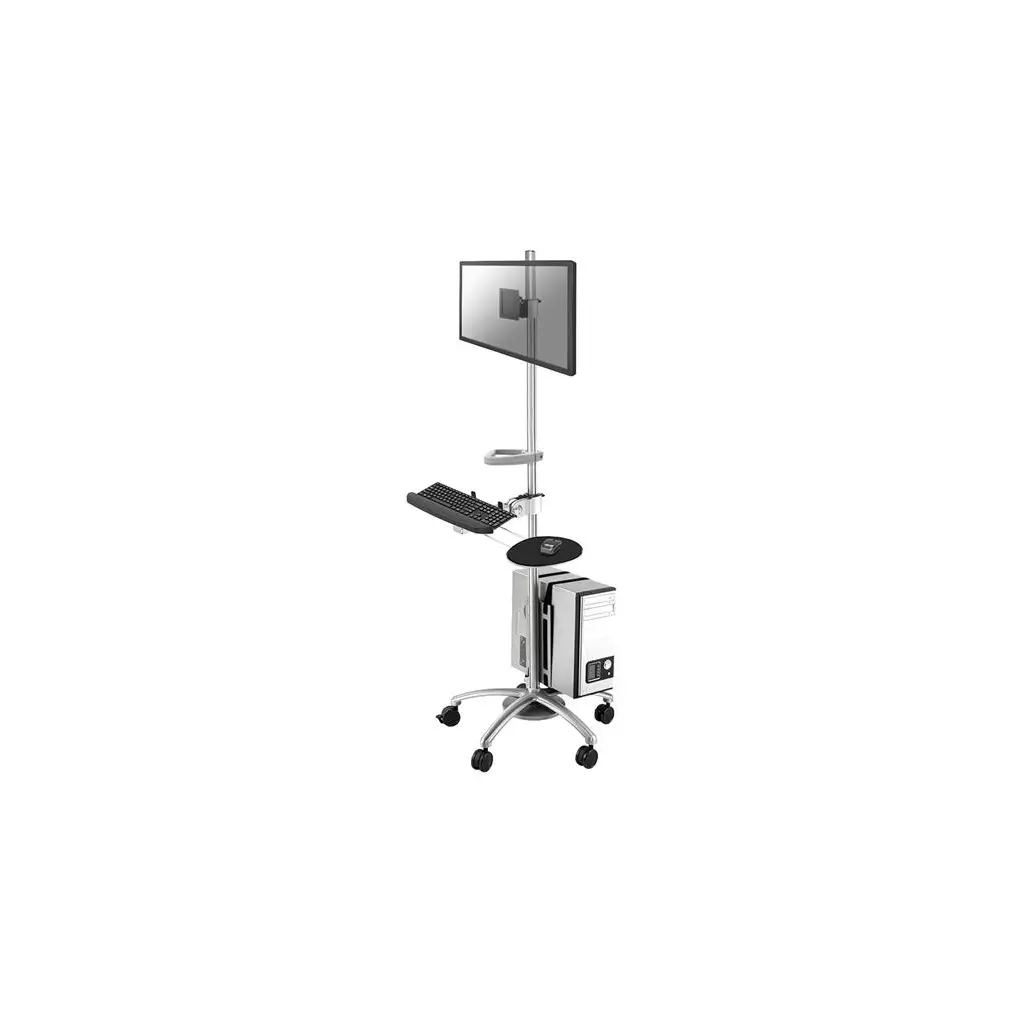 Obrázek produktu Neomounts FPMA-MOBILE1800 / Mobile Workplace Floor Stand (monitor, keyboard/mouse & PC) / Silver