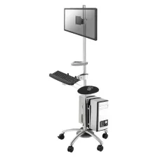 obrázek produktu Neomounts FPMA-MOBILE1800 / Mobile Workplace Floor Stand (monitor, keyboard/mouse & PC) / Silver