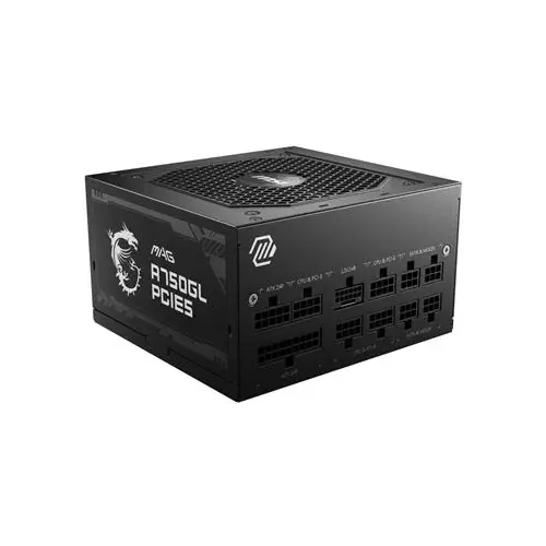 obrázek produktu MSI zdroj MAG A750GL PCIE5 II/ 750W/ ATX3.1/ akt. PFC/ 7 let celk. záruka/ 120mm fan/ modulární kabeláž/ 80PLUS Gold