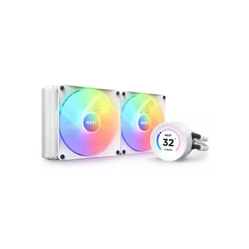 obrázek produktu NZXT vodní chladič Kraken 280 ELITE RGB / 2x140mm RGB fan / 4-pin PWM / LCD disp. / 6 let / bílý