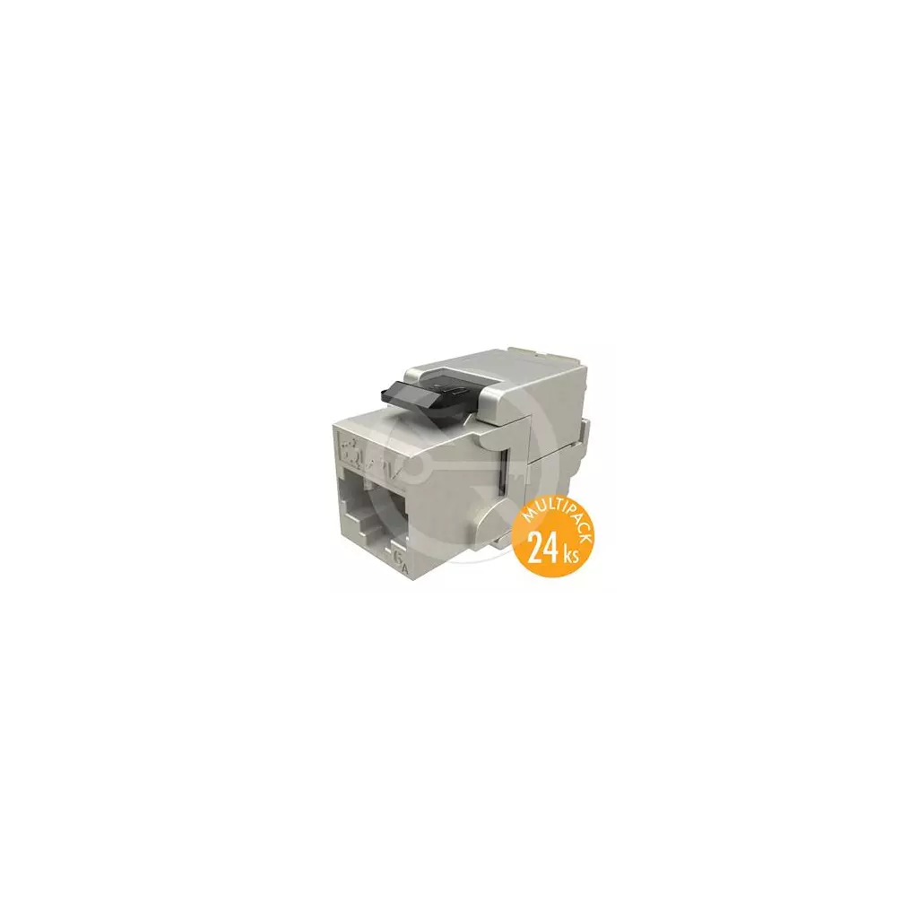Obrázek produktu MULTIPACK 24 ks - samořezný keystone Solarix CAT6A STP SXKJ-10G-STP-BK-SA Component Level a 4PPoE certifikaceRead mo