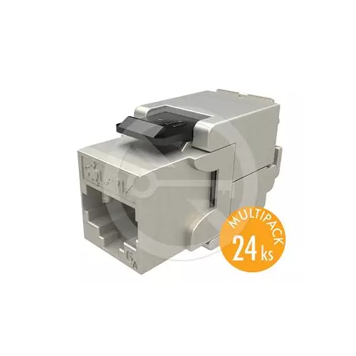 obrázek produktu MULTIPACK 24 ks - samořezný keystone Solarix CAT6A STP SXKJ-10G-STP-BK-SA Component Level a 4PPoE certifikaceRead mo