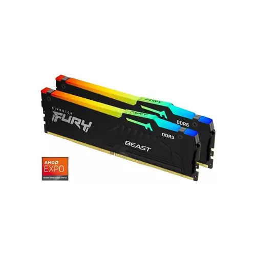 obrázek produktu Kingston FURY Beast EXPO/DDR5/64GB/6000MHz/CL30/2x32GB/RGB/Black