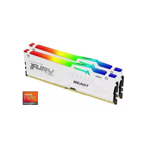 obrázek produktu Kingston FURY Beast EXPO/DDR5/64GB/6000MHz/CL30/2x32GB/RGB/White