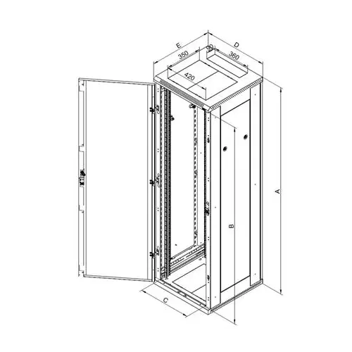 obrázek produktu Triton 19' rozvaděč stojanový 47U/600x600 dv. síto 80%-6mm, šedá