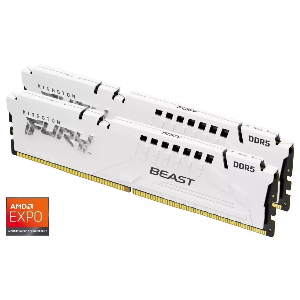 Obrázek produktu KINGSTON FURY Beast White EXPO 32GB DDR5 6000MT/s / CL36 / DIMM / Kit 2x 16GB