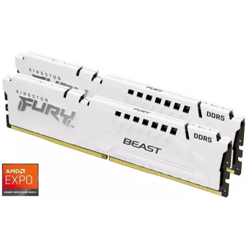obrázek produktu KINGSTON FURY Beast White EXPO 32GB DDR5 6000MT/s / CL36 / DIMM / Kit 2x 16GB