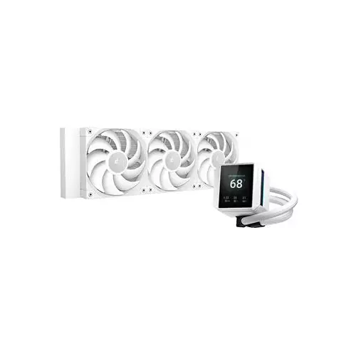 obrázek produktu DEEPCOOL vodní chladič MYSTIQUE 360 / 3x120mm fan / dig. displej / Intel i AMD / bílý