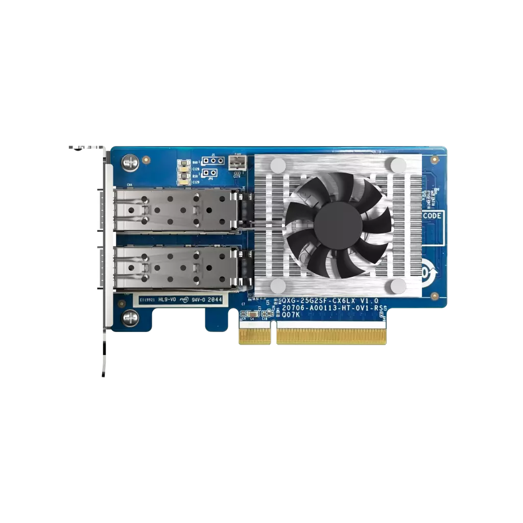Obrázek produktu QNAP QXG-25G2SF-CX6 - 25GbE (2porty) PCIe karta; nízký profil; PCIe Gen4 x8