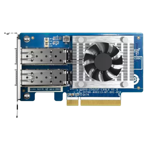 obrázek produktu QNAP QXG-25G2SF-CX6 - 25GbE (2porty) PCIe karta; nízký profil; PCIe Gen4 x8