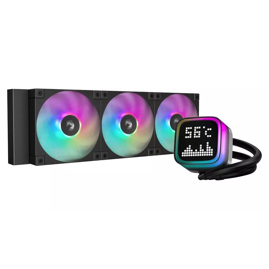 Obrázek produktu DEEPCOOL vodní chladič LP360 ARGB / 3x120mm ARGB fan / digitální display / černý