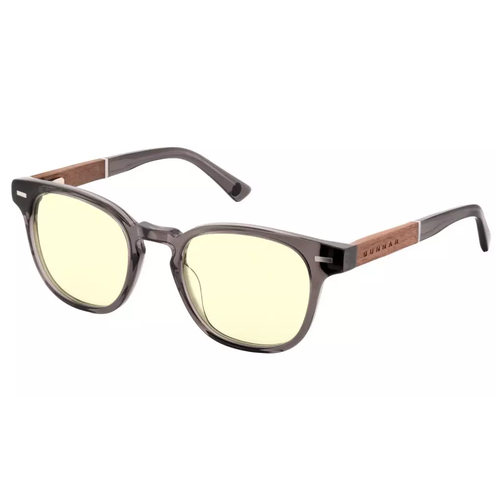 Obrázek produktu GUNNAR kancelářske/herní brýle TIOGA GRAY CRYSTAL/WALNUT jantarová skla MINERAL BLF 65 GUNNAR focus